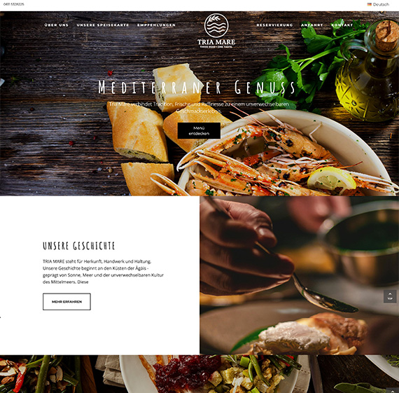 Tria Mare Website